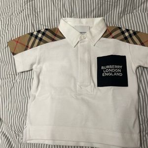 Burberry baby shirt, size 6 months, wore once for Christmas pictures